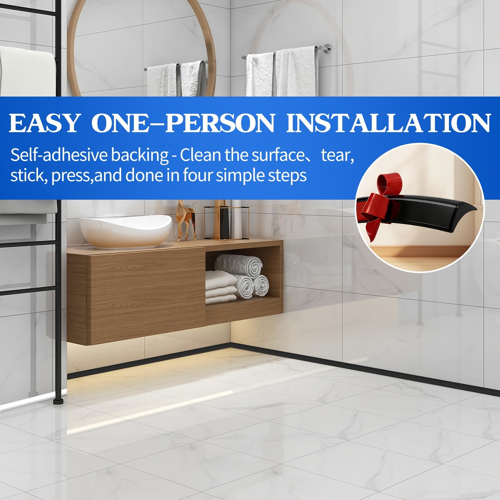 شريط زخرفي مرن ذاتي اللصق - 1/ - مراجعة Baseboard Molding Trim وسعره